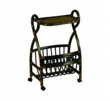 Столик с подставкой для газет Classic Rattan 17/17 из ротанга на колесиках