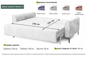 Диван-кровать Берген 2 Вариант 1